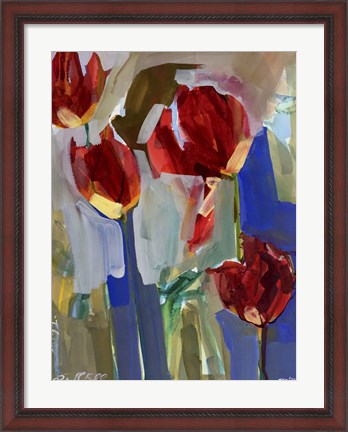 Framed Painterly Tulips I Print