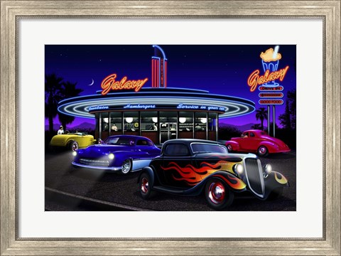 Framed Diners and Cars VII Print
