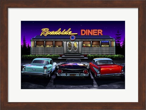 Framed Diners and Cars VIII Print