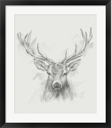 Framed Contemporary Elk Sketch I Print
