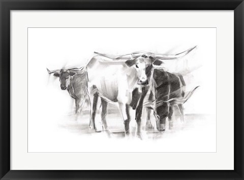 Framed Contemporary Cattle II Print