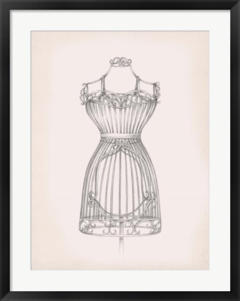 Framed Antique Dress Form II Print