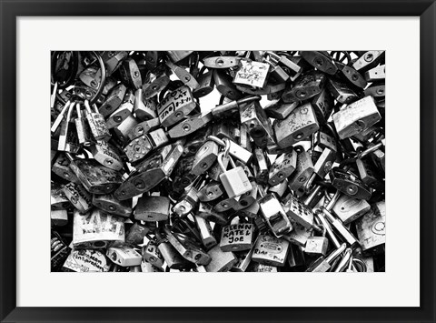 Framed Love Locks Black/White Print