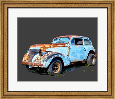 Framed Rusty Car I Print