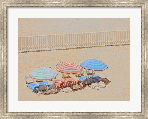 Framed Umbrellas III Print