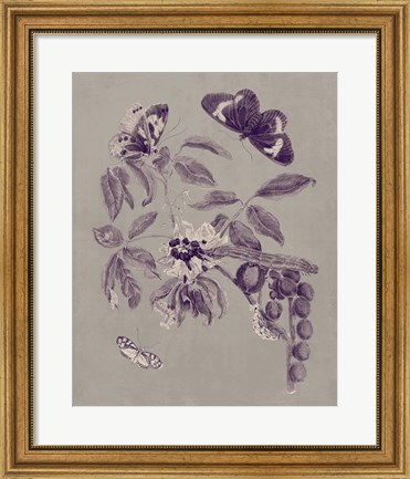 Framed Nature Study in Plum &amp; Taupe II Print