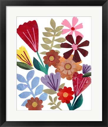 Framed Bright Floral I Print