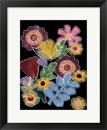 Framed Layered Floral I Print