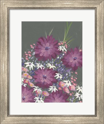 Framed Mauve Wildflower Garden I Print