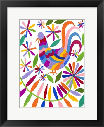 Framed Otomi Bird I Print