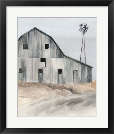 Framed Winter Barn I Print