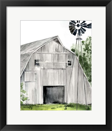 Framed Weathered Barn II Print