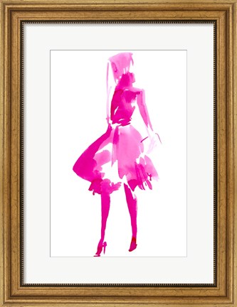 Framed Fuchsia Street Fashion IV Print