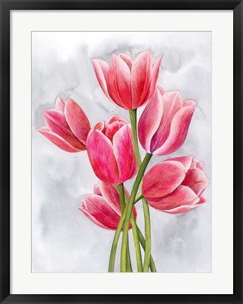 Framed Tulip Tangle I Print