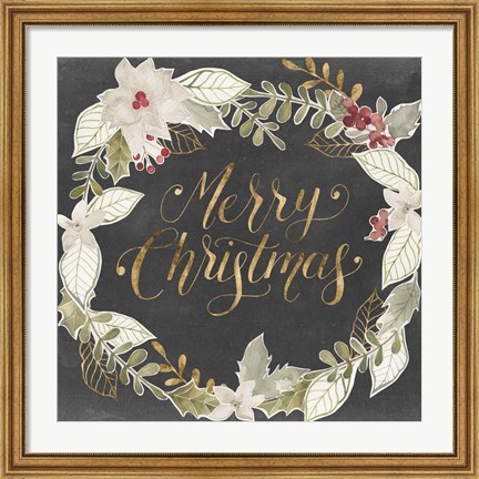 Framed Gilded Christmas I Print