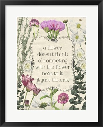Framed Pressed Floral Quote III Print
