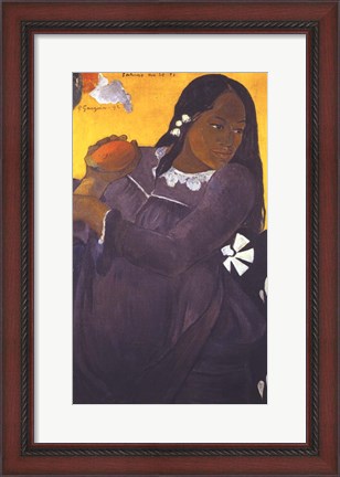 Framed Woman with Mango Print