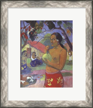 Framed Woman Holding a Fruit, Where Are You Going Print