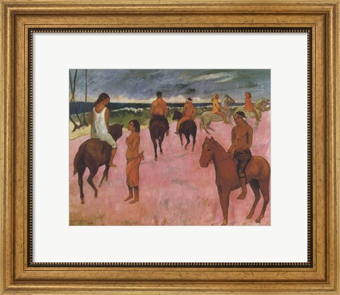 Framed Riders on the Beach, 1902 Print