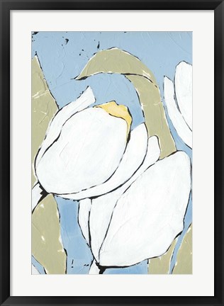 Framed White Tulip Triptych II Print