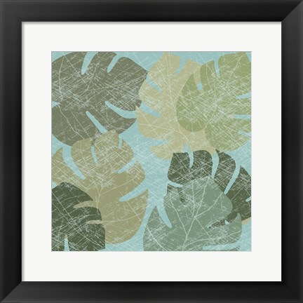 Framed Faded Tropical Leaves II Print