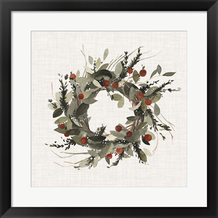 Framed Farmhouse Wreath I Print