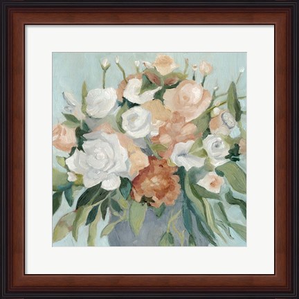 Framed Soft Pastel Bouquet I Print