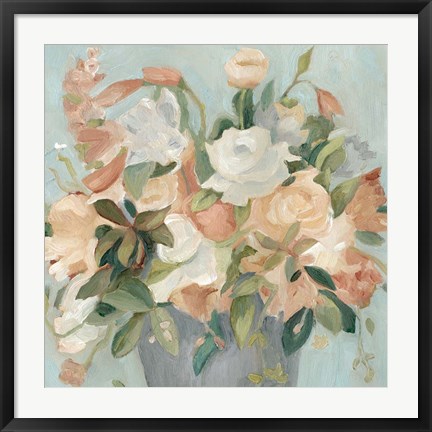Framed Soft Pastel Bouquet II Print
