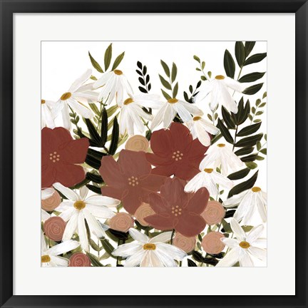 Framed Terracotta Wildflowers I Print