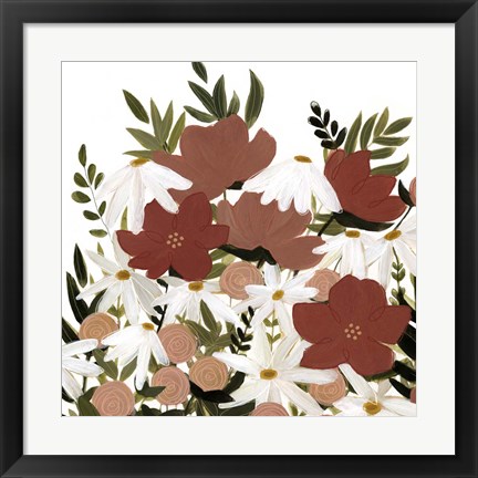 Framed Terracotta Wildflowers II Print