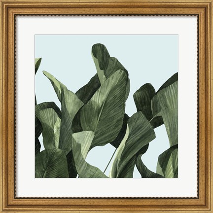 Framed Celadon Palms II Print