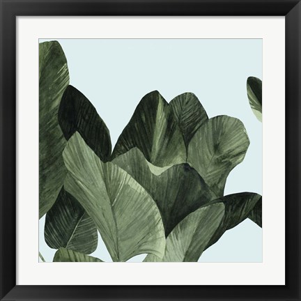 Framed Celadon Palms I Print