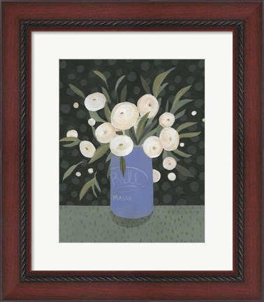 Framed Mason Jar Bouquet I Print