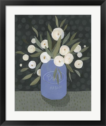 Framed Mason Jar Bouquet II Print