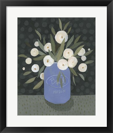 Framed Mason Jar Bouquet II Print