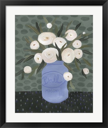 Framed Mason Jar Bouquet IV Print