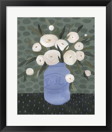 Framed Mason Jar Bouquet IV Print