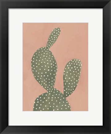 Framed Coral Cacti I Print