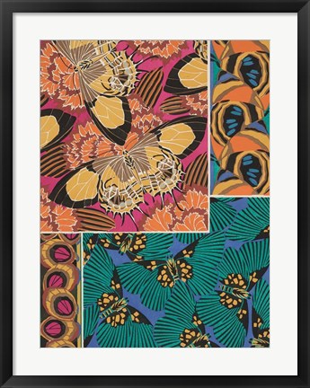 Framed Decorative Butterflies III Print