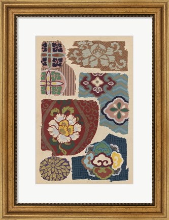 Framed Japanese Textile Design III Print