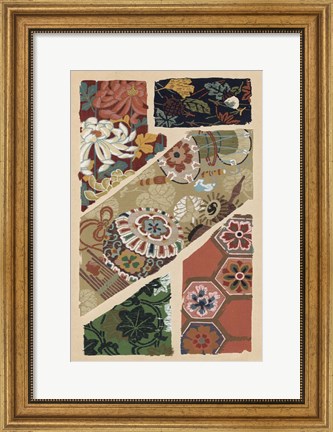 Framed Japanese Textile Design V Print