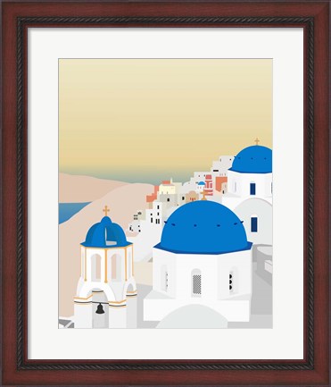 Framed Travel Europe--Santorini Print