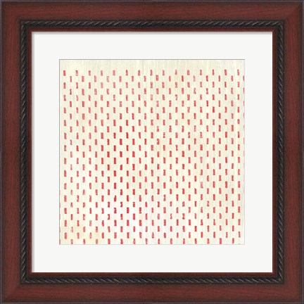 Framed Weathered Patterns in Red VIII Print