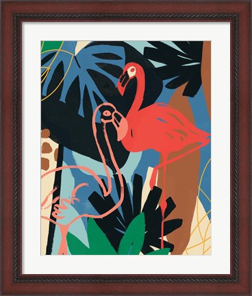Framed Funky Flamingo II Print