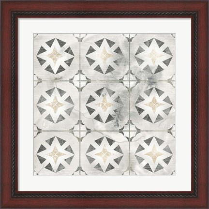 Framed Marble Tile Design II Print