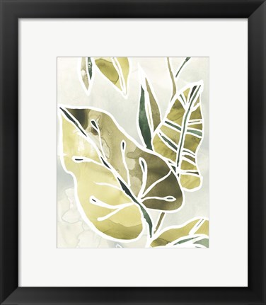 Framed Batik Leaves I Print