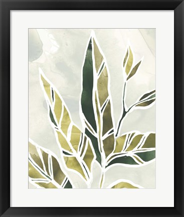 Framed Batik Leaves IV Print