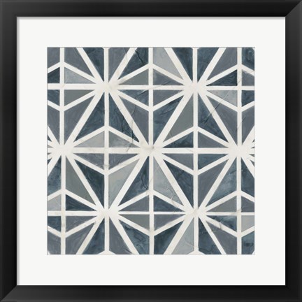 Framed Teal Tile Collection VII Print