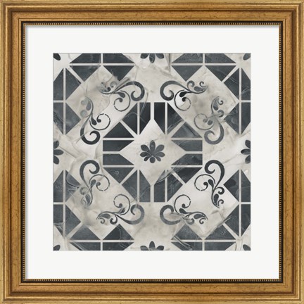 Framed Neutral Tile Collection VI Print