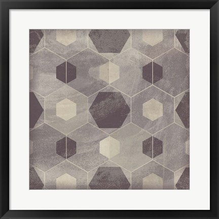 Framed Hexagon Tile IV Print